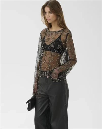 Gestuz - GZEstrid Bluse - Dark Silver